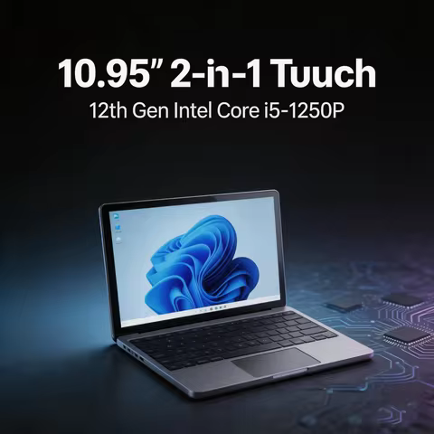 10.95-inch 2-in-1 Cheap Laptop 12th Gen Intel Core i5-1250P Touch Screen Type-C Charging Port Window