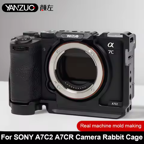 YANZUO 1/4 Hole Cameras Cage Quick Release Stabilizer Camera Metal Protective Frame for SONY A7C2 A7