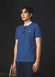 CROCODILE NAVAL ACADEMY BLUE BOMBER COLLAR CUSTOM FIT POLO SHIRT