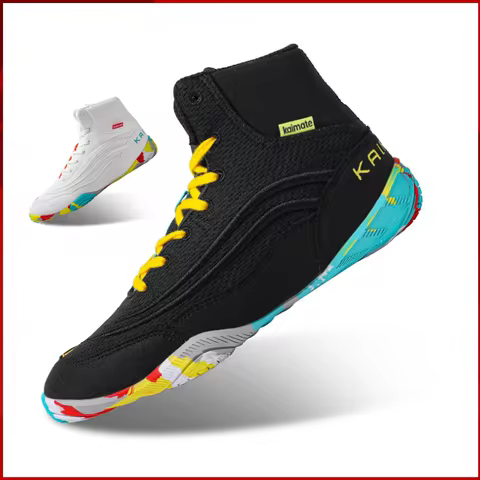 2025 Mid Cut Pro Unisex Boxing Shoes Boy Girl Wrestling Judo Kicking Sneakers Size 32-38 Breathable 