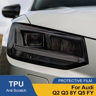 For Audi Q2 Q3 8Y Q5 FY Car Headlight TPU PPF Protective Film Smoke Black Pre Cut Auto Vinyl Wrap An