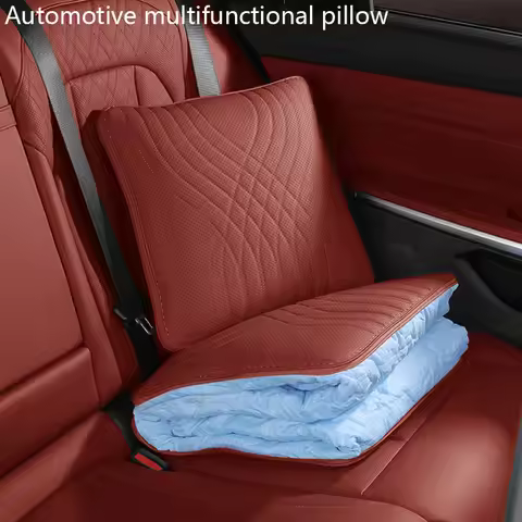 Multi Functional Car Pillow Blanket Can Be Used As A Waist Cushion or As A Blanket Leather Lumbar Pa