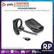 Poly Voyager 5200 UC Bluetooth Mono Earpiece Office Headset Four Noise Canceling Microphone Wireless