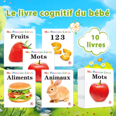 10-Book Set Children's French Language Learning Books Identify Objects Educational Books