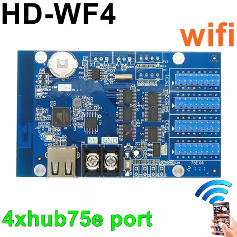HD-WF4 Wifi And USB Led Control Card 1280x64 Pixels Full Color Controller 4xhub75e for P2.5 P3 P4 P5