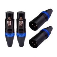 2 Pairs XLR DMX 3 Pin Microphone Audio Cables Plug Connectors Male Female MIC Snake Plug Cable Conne