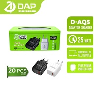 DAP D-AQ5 USB Fast Charging Charger Head Adapter 25W 3A Contents 20 Pcs – 1 Year Warranty