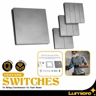LUMIERE LINIER Ultra Slim Light Switch 1/2/3/4 Gang Switch 1 Way 2 Way Suis Moden Suis Lampu Rumah