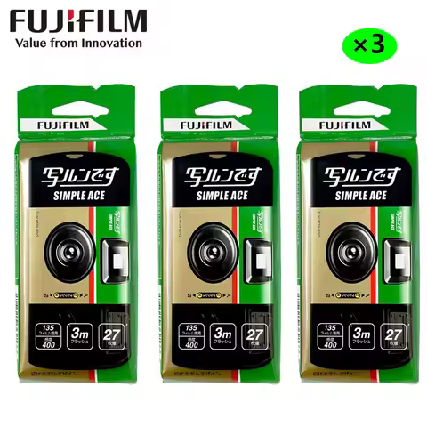 1/3/5pcs Fujifilm SIMPLE ACE ISO 400 35mm Power Flash 27 Photo Exposures Single Use OneTime Use Quic