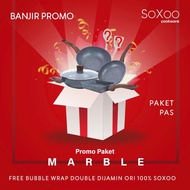 Panci Set Soxoo Paket Pas Marble Wajan Anti Lengket Stain Cookware