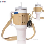 Water Bottle Holder - Leather Carrier Strap Compatible with Stanley 40 oz & 30 oz Tumbler with Handl