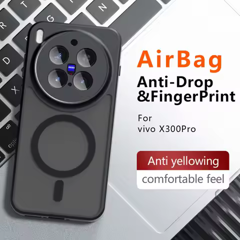 For Vivo X300 X300 Pro Case Shockproof Magnetic Matte PC+TPU Anti-fingerprint Translucent Cover for