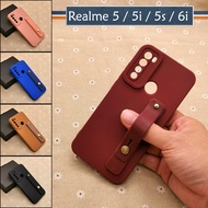 Realme 5 5S 5i 6i Plain DIY Ring I-Ring Back Silicone Case TPU Soft Cover Casing Mobile Stand Housin