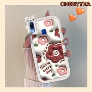 CHENYYKA Casing Ponsel untuk VIVO Y95 Y91 Y91i Y93 Y93s Y91C Y22 Y22s Y35 Case bening Casing lensa Monster kecil HP motif bunga senyum Kesing silikon Softcase