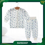 Newborn Baby Long Sleeve Button Pajama Pants Set B1C-03 As Free Shipping