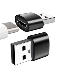 1pc/2pcs Usb C母轉usb公轉換器,type C轉usb A充電器轉換器,適用於iphone 15 14 Plus 13 12 11 Pro Max,三星 Galaxy S23 S22 S21 S20 Ultra,蘋果手錶series 7 8 Se,airpods,ipad Air等產品的充電、數據同步,帶鋁殼設計,作為旅行必備或家用充電适配器,兼容 Iphone 14、apple Watch、airpods、carplay等產品