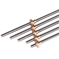 T8 Lead screw with nut 100 200 300 330 350 400 500 mm 100mm 200mm 300mm 400mm 500mm screw rod