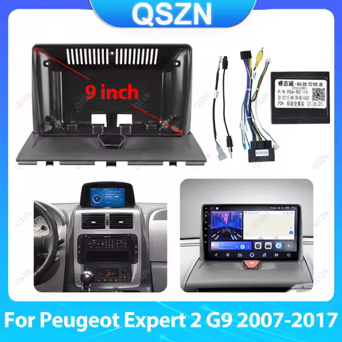 For Peugeot Expert 2 G9 2007 - 2017 9 Inch Car Radio Frame Stereo Panel Harness Wire Power Cord Canb