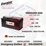 ENERGIZER AGM LN6 | DIN105L AUTOMOTIVE CAR BATTERY (GERMANY)