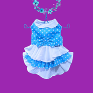 BAJU KUCING MURAH / BAJU KUCING LUCU / BAJU DRESS KUCING POLKA BIRU / BAJU ANJING / BAJU KUCING PERSIA / ANGGORA / HIMALAYA / POM