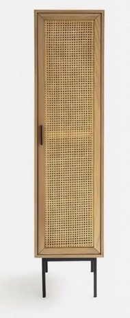 Tall Cabinet with Rattan Door 實木衣帽櫃藤編儲物單門衣櫃