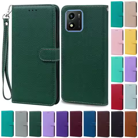 For Vivo Y01 Case Vivo Y15A Y15S Leather Wallet Flip Cover Phone Case For Vivo Y01 Y 01 V2166 V2120 