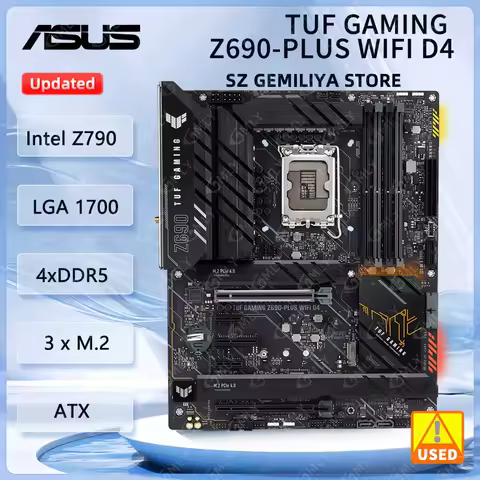 ASUS TUF GAMING Z690-PLUS WIFI D4 Motherboard LGA1700 DDR4 128GB Wi-Fi 6 support i9-14900 i9-13900 i