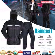 [SG Seller ] adult raincoat motorcycle waterproof jacket Rain Coats poncho [Jacket + Pants] rainwear