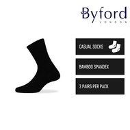 Byford Stoking | (3 Pcs) Byford Mens Bamboo Anti - Bacterial Casual Socks Assorted Colours - BSF1052