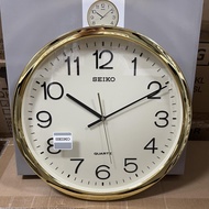 [TimeYourTime] Seiko Clock QXA041A Gold Tone Case Champagne Analog Quartz Wall Clock QXA041