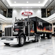 1:24 Peterbilt 389 Conventional Heavy Duty Truck Alloy Toy Car Model Sound and Light Children's Toy 