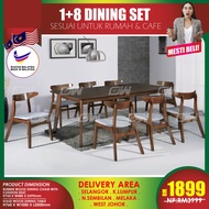 CT102D CC48 1+8 Seater Solid Wood Dining Set Kayu / Dining Table / Dining Chair / Meja Makan / Kerusi Meja Makan / Buffet Makan Meja / Meja Party Makan Weekend by IFURNITURE