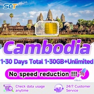 SCT Cambodia SIM Card 3-30Days Daily 500MB-3GB 4G Unlimited Data SIM Cambodia