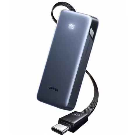 UGREEN 45W Fast Charging Power Bank, 20000mAh Large Capacity Portable External Battery, Built-in Cab
