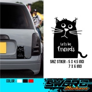 STIKER KUCING 8 / CAT STICKER / KUCING COMEL / STIKER KERETA