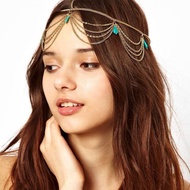 Jasmine tassel hair decoration bohemian hair decoration/ turquoise hair decoration/