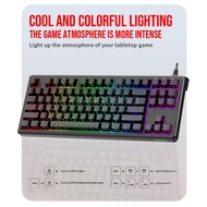 87-Key Compact Wired Keyboard | Save Desktop Space 20% Colorful RGB Backlight Game Office Dual-use D
