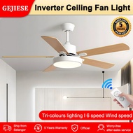 GEJIESE 52Inch Ceiling fan With Light 5 Blade Fan Ceiling Remote Control 3 Colors Lights Ceiling Fan
