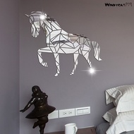 【SA wallpaper】 W.R Glossy Acrylic Sticker Self-adhesive Acrylic DIY Mirror Horse Stickers Home Decor