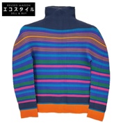 M.Issey Miyake MI73FJ411 Multicolor Border High Neck Cut-and-Sew Top (No size indicated) [Used]