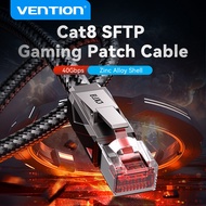 Vention Lan Cable SFTP Cat8 Gaming Patch Cable 40Gbps Speed Zinc Alloy Shell for PC Laptop Router Mo