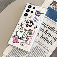 Sleeping Crayon Shin-chan Hard Clear Case for Samsung S26 S25 Ultra S24 Ultra S25FE A56 S24FE S23 Ul