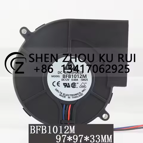 Delta BFB1012M-SM25 Grill centrifugal 24V 48V DC 12V 0.60A AC EC 9733 97X97X33MM 9.7CM turbine silen