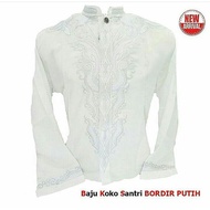 Toko Sumber Rejeki Jeans - Baju Koko Putih Panjang Bordir / Koko Bordir Dewasa / Baju Koko Panjang B