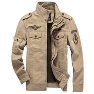 Ready StockM-6XL  Men's pilot military tactics men's cotton coat tooling cargo coat jaket lelak