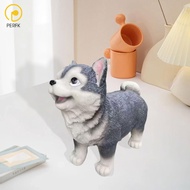 Animal Model Figure Cute Dog Statue Resin Crafts Small Collectible Siberian Husky Figurine for Bedro
