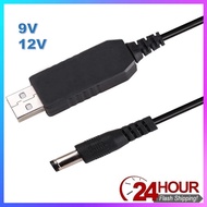 USB DC 5V to DC 9V/12v USB Cable, Power Supply Adapter Cable with DC Jack 5.5 x 2.5mm or 5.5 x 2.1mm