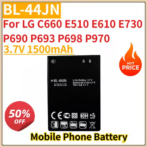 High Quality New BL-44JN Mobile Phone Battery 3.7V 1500mAh For LG C660 E510 E610 E730 P690 P693 P698