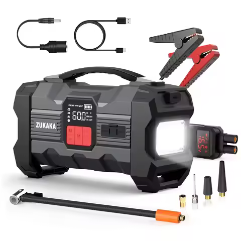 26800mAh Jump Starter with Air Compressor 4000A Booster Tyre Inflator Portable Car Battery Power Ban