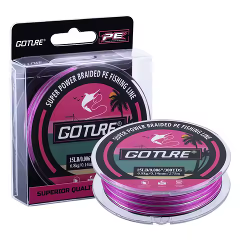 Goture Fishing Line 4/8 Strands 300M PE Braided Line Smooth Fishing 8lb 15lb 20lb 30lb Strong Abrasi